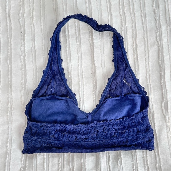 Aerie Navy Halter Lace Bralette Size S D - Picture 2 of 4